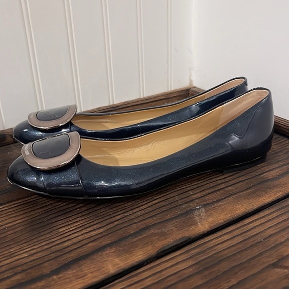 Michael Kors Black and Cream Cap-Toe Flats - Picture 3 of 8